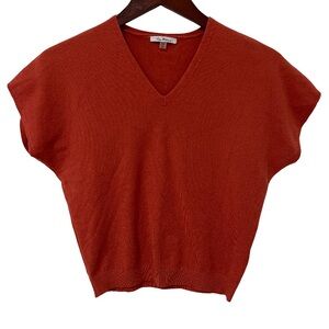 Vila Milano Women’s XS Burnt Orange V Neck Dolman Sleeve Sweater GUC